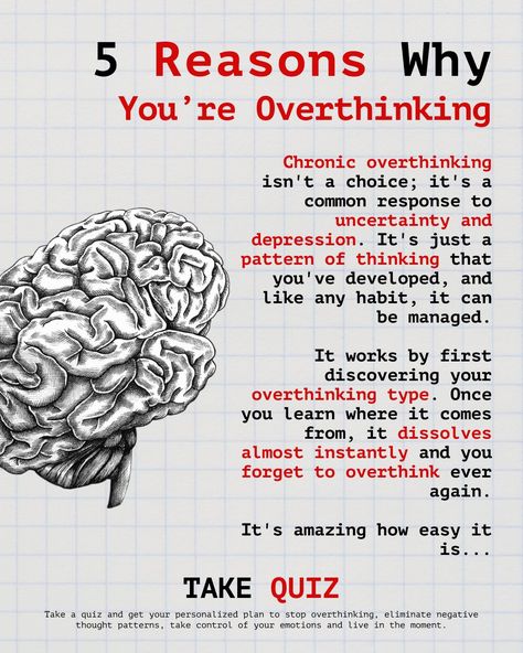 Over Thinking, Take A Quiz, Stop Overthinking, Boost Confidence, Random Facts, Start Living, Confidence Boost, Negative Thoughts, Critical Thinking