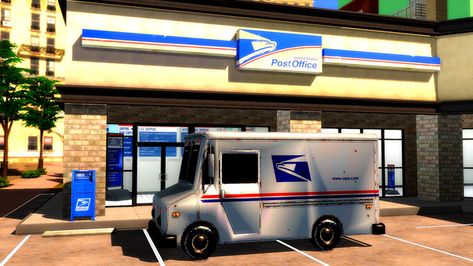 USPS Pack CC | Patreon Sign Wallpaper, Barbie Pool Party, U Haul Truck, Sims 4 Nails, Cc Patreon, Sims 4 Male Clothes, Baby Shower Venues, Mail Truck, Sims 4 Cc Kids Clothing