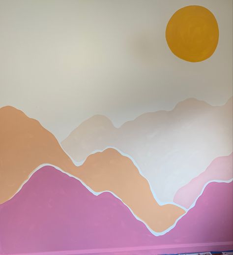 Yoga Studio Wall Mural, Yoga Mural Wall, Yoga Room Design, Mountain Wall Mural, Mountain Mural, Yoga Wall, Yoga Space, Wall Painting Decor, Front Street