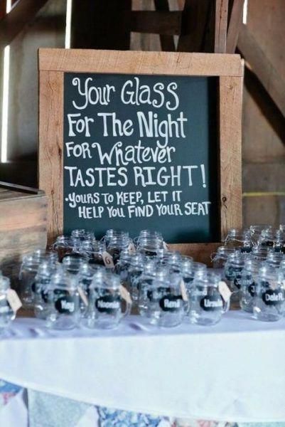 Barn Wedding Ideas, Mason Jars With Handles, Different Wedding Ideas, Wedding Favor Table, Practical Wedding, Rustic Wedding Favors, Tequila Sunrise, Summer Dresses For Wedding Guest, Wedding Tables