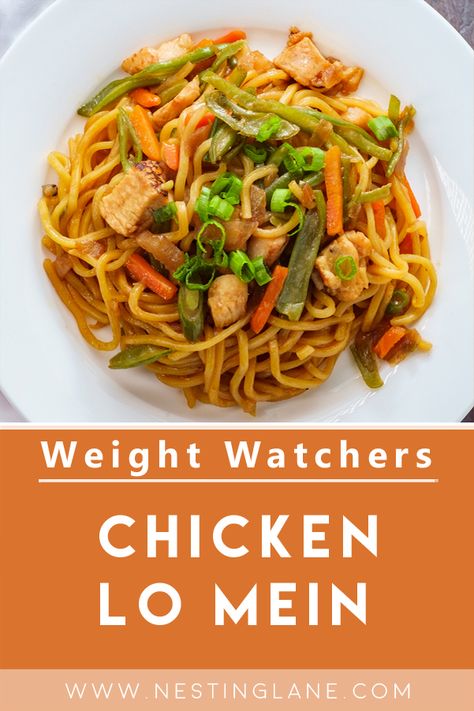 Weight Watchers Pad Thai, Healthy Low Mein, Low Calorie Lo Mein Recipe, Healthy Lo Mein Recipe Chicken, Weight Watcher Asian Recipes, Weight Watcher Noodle Recipes, Weight Watchers Sesame Chicken, Low Carb Chow Mein, Rocco Dispirito Recipes Now Eat This Diet