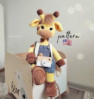 Animal Pattern Crochet, Stuffed Giraffe, Plush Giraffe, Stuffed Animal Pattern, Crochet Giraffe Pattern, Amigurumi Giraffe, Giraffe Stuffed Animal, Detailed Crochet, Crochet Giraffe