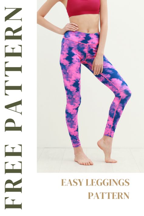 Free Leggings Sewing Pattern, Yoga Pants Pattern Free, Women's Pants Pattern Free, Floor Printable, Pants Pattern Free, Sewing Knits, Women Pants Pattern, Free Printable Sewing Patterns, Sewing Projects Free