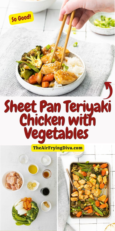 Sheet Pan Teriyaki Chicken with Vegetables Recipe. Teriyaki Chicken Vegetables, Sheet Pan Teriyaki Chicken, Sheet Pan Chicken Teriyaki, One Pan Chicken Teriyaki, Teriyaki Chicken & Veggies One Pan Meal, Vegetable Bake Recipes, Oven Pan, Baked Vegetables, Pan Chicken