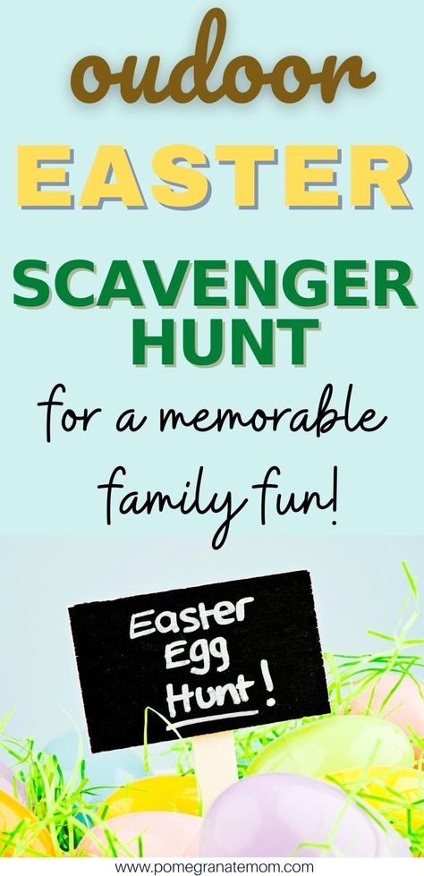 Practical tips on how to set up an Easter Scavenger hunt for kids outdoor. Easter scavenger clues for kids that will get them thinking and feeling challenged. Have your kids solve these super fun outdoor Easter scavenger hunt riddles as clues. via @pomegranatemom Diy Easter Games, Easter Egg Scavenger Hunt Clues, Outdoor Scavenger Hunt Clues, Easter Riddles, Easter Scavenger Hunt Clues, Egg Hunt Clues, Easter Egg Scavenger Hunt, Easter Egg Hunt Clues, Easter Treasure Hunt