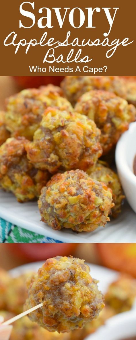 Apple And Cheddar, Cream Cheese Sausage Balls, Sausage Balls Recipe, Recipes Savory, Slow Cooker Apples, Apple Sausage, Sausage Balls, Apples And Cheese, Tailgating Recipes