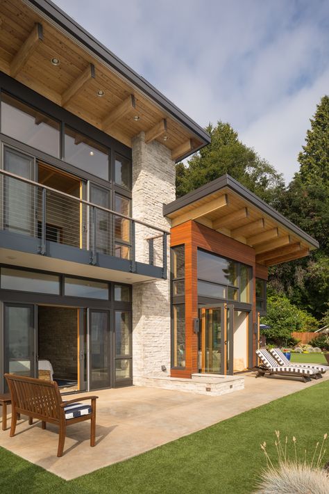 Bainbridge Island Architectural Design | Home Designers Near Me Pacific Northwest Style Home, Northwest Contemporary, Pacific Northwest Style, Northwest Style, Contemporary Beach House, Pacific Homes, Awesome Architecture, Interior Design Elements, Bainbridge Island