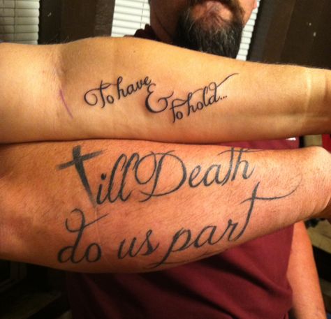 Wedding vow tattoos Renewed love Commitment Vows Tattoo, Tiger Hand Tattoo, Small Best Friend Tattoos, Stripe Tattoo, Photo Chain, Best Friend Images, Unusual Tattoo, Dot Tattoos, Coffee Tattoos