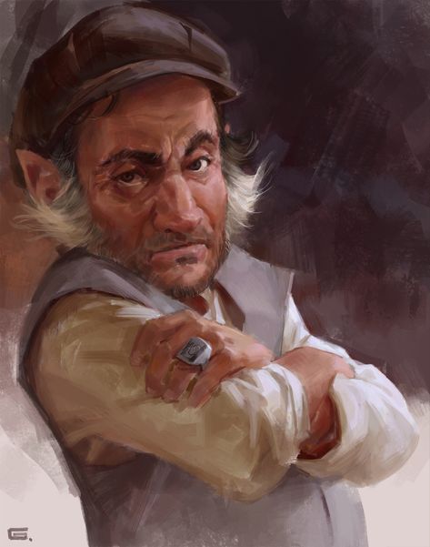 Dnd Shop Owner Art, Dnd Surgeon, D&d Npc Ideas, Fantasy Npc Art, Old Halfling, Dnd Character Portraits, Treasure Island Characters, Halfling Male, Gnomes Art