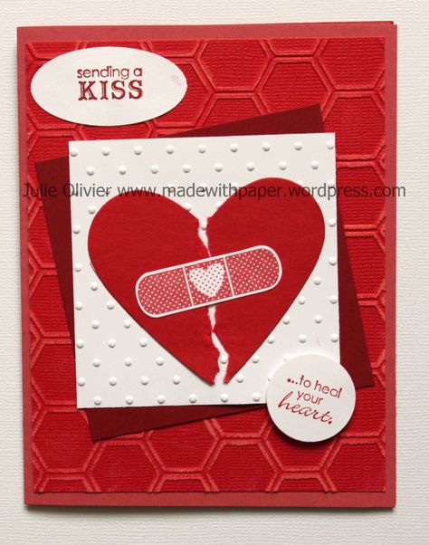 Patterned Occasion heart.  Love this card! Life Is Not Always Perfect, Broken Hearted, Heart Surgery, Healing Heart, Broken Hearts, Heart Cards, Get Well Cards, Get Well Soon, Cheer Up