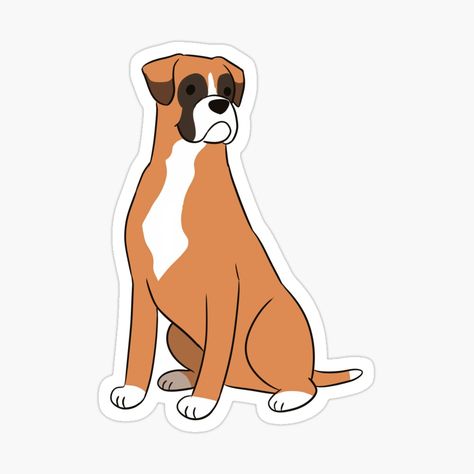 Get my art printed on awesome products. Support me at Redbubble #RBandME: https://www.redbubble.com/i/sticker/Cute-boxer-dog-illustration-by-Yaragold/151808416.EJUG5?asc=u Boxer Dog Illustration, Black Boxer Dog, Dog Merch, Boxer Painting, Boxer Dog Gifts, Dog Drawing Simple, Dibujo Simple, Cute Boxers, Different Dogs