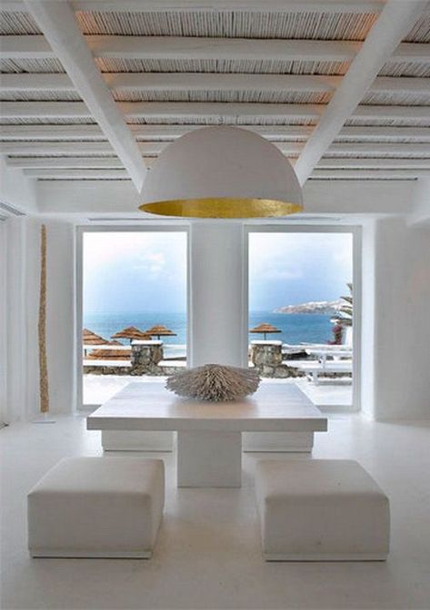 My Greece…in style Hey check this out http://elenaarsenoglou.com/my-greecein-style/  #summer #decoration #greece #myblogmylife #elenaarsenoglou #beyonddecoration #fengshui Cavo Tagoo, Luxury Hotels Interior, Cavo Tagoo Mykonos, Greece Design, Greece Hotels, Greek House, Coastal Living Rooms, Hotel Interior Design, White Room