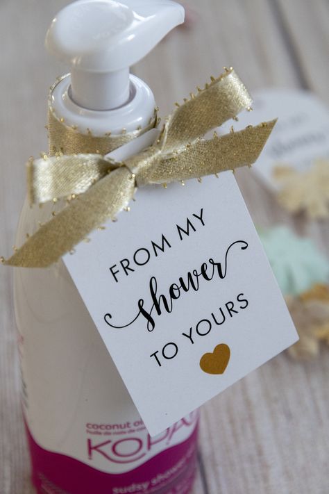 From My Shower To Yours Free Printable Gift Tag. Bridal shower favor idea. Baby shower favor tags. #bridalshowerfavors #babyshowerfavors #thankyougift Bridal Shower Hostess Gift Ideas, Bridal Shower Hostess Gifts, Bridal Shower Hostess Gifts From Bride, Wedding Shower Hostess Gift Ideas, Hostess Gift Ideas Bridal, From My Shower To Yours, My Shower To Yours, Shower Hostess Gifts, Bridal Shower Tags