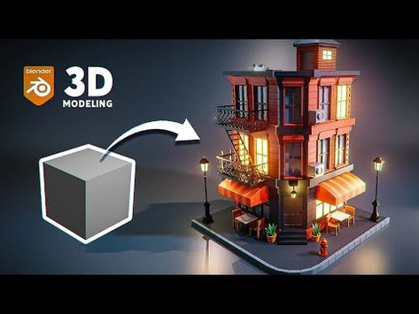 Modeling a Low Poly Building in Blender (Timelaps) - YouTube Low Poly Building, Blender 3d, 4 Hours, Low Poly, Step By Step, Building