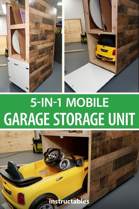 Garage Storage Units, Kids Power Wheels, Mini Garage, Mobile Garage, Garage Workshop Plans, Auto Garage, Garage Workshop Organization, Workshop Plans, Garage Tool Organization