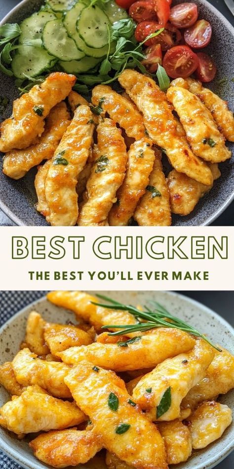 The Best Chicken Breast You’ll Ever Make 🔥 Ingredients: For Marination: Chicken breasts: 2 (about 400g, cut into strips) Salt: to taste White vinegar: 1 tablespoon Water: enough to cover the chicken #Chicken #Breast Chicken Breast Strips Recipes, Best Chicken Breast, Potatoes Dauphinoise, Crispy Chicken Breast, Chicken Strip Recipes, Marinating Chicken Breast, Chicken Breast Recipe, Quick Chicken, Winner Winner Chicken Dinner