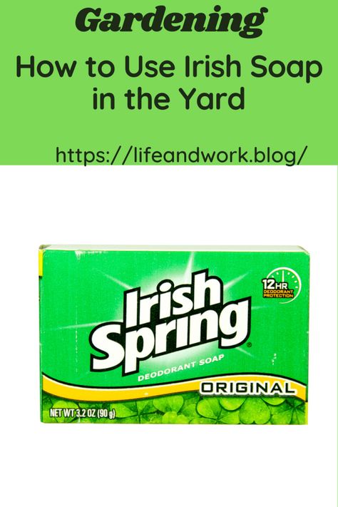 How to Use Irish Soap in the Yard Ivory Soap For Bugs, Irish Spring Soap In Garden, Irish Spring Soap Uses Pest Control, Irish Spring Soap Uses, Diy Garden Spray Pest Control, Diy Plant Spray Pest Control, Zest Soap, Peppermint Oil Uses, Repellent Diy