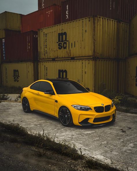 BMW F87 M2 yellow Serie Bmw, Bmw Girl, Bmw M Power, Final Boss, Bmw Wallpapers, Car Wrap Design, Bmw Love, Iphone Mobile, Bmw M2