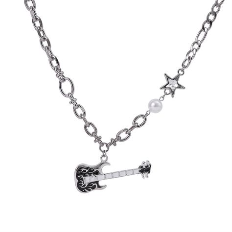 Chain Length: Approximately 48cm  Extension Chain: Approximately 6cm  This price is for a necklace only, others are not included. Swaggy Accessories, Skater Necklace, Cute Necklaces Aesthetic, Emo Necklace, Grunge Necklaces, Collares Aesthetic, Necklace Grunge, Grunge Necklace, Silver Chain Jewelry