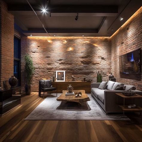 7+ Secrets to Perfecting Modern Interiors with Exposed Brick Walls • 333+ Images • [ArtFacade] New York Loft Apartment Industrial Exposed Brick, Nyc Brick Apartment, Brooklyn Style Apartment, Exposed Brick Walls Living Room, Brick Wall Office, Brick Wall Living Room Ideas, Brick Wall Interior Living Room, Interior Brick Walls, Brick Wall Interior