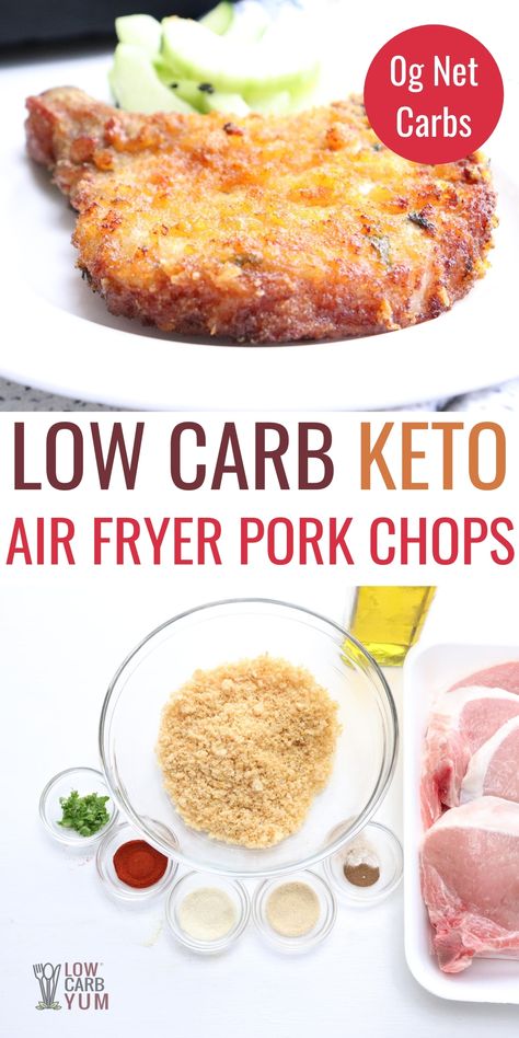 Pork Chops Air Fryer Recipes, Pork Chops Air Fryer, Air Fryer Recipes Keto, Keto Pork Chops, Air Fryer Pork, Air Fryer Pork Chops, Low Carb Pork, Keto Air Fryer, Chop Recipes