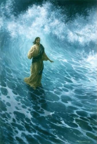 Jesus Water GIF - Jesus Water Waves - Discover & Share GIFs Jesus Walking, Pictures Of Christ, Prophetic Art, Pictures Of Jesus Christ, Ayat Alkitab, Jesus Painting, Jesus Christ Images, Biblical Art, Jesus Images