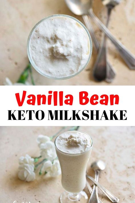 Vanilla Bean Keto Milkshake. Think you have to give up milkshakes for keto? Think again! Our homemade keto milkshake is rich in healthy fats and low in carbs. Those pretty little flecks of vanilla bean in this low carb milkshake tell you right away that you’re going to get deep vanilla flavor! The toasted almonds are here to add a subtle hint of nutty base flavor without adding a lot of carbs. Keto Slushies, Virta Recipes, Vanilla Milkshake Recipe, Keto Beverages, Keto Milkshake, Keto Broccoli Cheese Soup, Keto Shakes, Keto Smoothie, Ketogenic Desserts