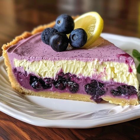 optimal recipes | 🍋💜  Crafted this beautiful Lemon Blueberry Mousse Tart today | Facebook Optimal Recipes, Blueberry Mousse, Mousse Tart, Lemon Mousse, Mousse Recipes, Lemon Blueberry, Jamie Oliver, 1 Cup, Tart