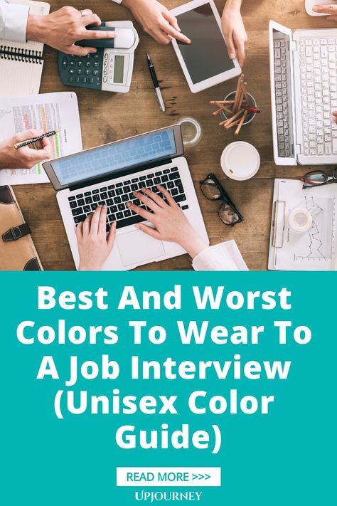 Find out the best and worst colors to wear to a job interview with this unisex color guide. Dress for success by knowing which colors make the best impression in professional settings. Make a memorable impact during your job interview by choosing the right colors that convey confidence and professionalism. Understand the psychology of colors and how they influence perceptions in important situations like job interviews. Stand out from other candidates by learning how color choice can positively Best Color For Interview, Psychology Of Colors, Designer Image, Executive Resume, Creative Jobs, Job Interviews, Color Guide, Success Tips, Career Success