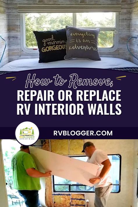 Like standard walls in our houses, RV interior walls can also be stripped and replaced. But it's not as straightforward as standard sticks and bricks. In this discussion, we’ll show you everything you need to know about your RV interior walls and what you can do with them. Click to explore. Camper Wall Remodel, Rv Wall Replacement, Painting Rv Walls Rv Interior, Rv Wall Repair, Rv Wallpaper Removal, Camper Painting, Camper Water Damage Repair, Rv Modifications, How To Replace An Rv Roof