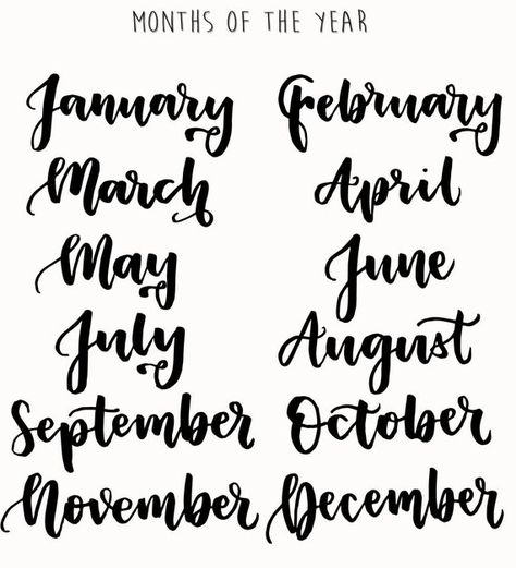 Name Of Months, Stamps Png, White Background Quotes, Hand Lettering Worksheet, Name Decorations, Digital Word, Month Stickers, Diy Journal Books, Pola Sulam