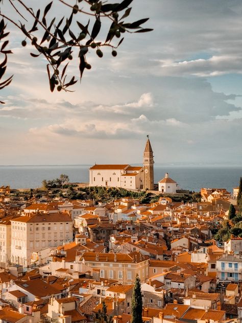 Piran, Slovenian Istria 🇸🇮 Slovenia Aesthetic, Piran Slovenia, Mediterranean Vibes, Travel Aesthetics, Travel 2024, Beautiful Cities, New Traditional, Traditional Architecture, Dream Destinations