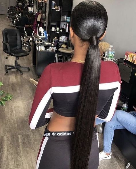 Low Pony Hairstyles, Ponytail Hairstyles For Black Women, Wedding Ponytail Hairstyles, Slick Ponytail, Slicked Back Ponytail, Pony Hairstyles, Weave Ponytail Hairstyles, Hairstyles Pictures, Halloween Hair Bows