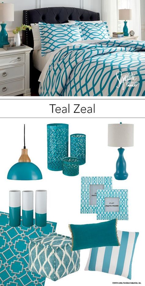 Teal Bedroom Ideas (20+ Bedroom Color Combination Trends In 2020) Turquoise Bedroom Bedding, Cool Diy Room Decor, Turquoise Dining Room, Diy Room Decor Ideas, Teal Rooms, Turquoise Living Room Decor, Teal Home Decor, Turquoise Room, Turquoise Home Decor