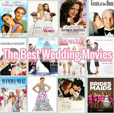 A selection of my favorite Rom-com wedding movies 👰🎩💐💒 Wedding Movies List, Old Romcom Movies, 90s Rom Com Movies List, Rom Com Wedding, Romcom Wedding, 90s Rom Coms, Rom Com Movies List, Hen Fest, Chill Wedding