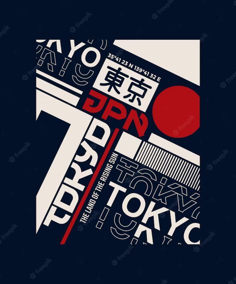 Premium Vector | Tokyo typography slogan abstract design vector print illustration Tokyo Graphic Design, Tokyo Typography, Japan Graphic Design, Tokyo Manji, Illustrator Design Tutorial, Print Illustration, Title Design, Graphic Style, Soap Boxes