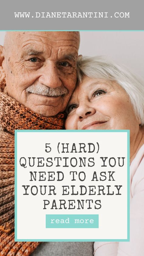 Questions and Conversations you need to have with your elderly parents as they age. Asking your aging parents the tough questions. Family Emergency Binder, Older Parents, Senior Caregiver, Estate Planning Checklist, Family History Projects, Caregiver Resources, Emergency Binder, Coping With Loss, Elderly Activities