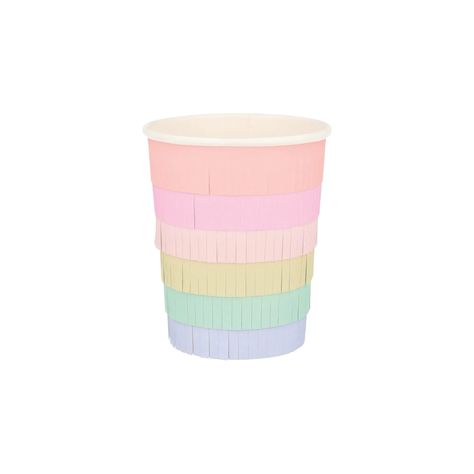 Add some color to your disco birthday party when you serve drinks in these pastel Rainbow Fringe Cups. Ballon Helium, Rainbow Party Supplies, Sun Paper, Sunshine First Birthday, Rainbow Themed Birthday Party, Anniversaire Diy, Festa Harry Potter, Pastel Party, Pretty Cups