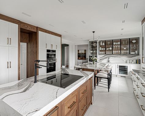 Custom cabinetry? ✓ Double island? ✓ Pinterest worthy? ✓ Cabinetry: Us! @rocpal_ Countertop & Backsplash: Cambria, Skara Brae @cambriasurfaces @quartzco.ca Sink & Faucet: @zomodocanada Pot Filler: @kingstonbrass Photographer: @stefbrownphoto #kitchengoals #kitchendesign #modernkitchen #architect #customdesign #cabinetrydesign #woodworking #kitchenstyle #modernhome #customcabinetry Brittanicca Cambria Quartz, Cambria Brittanicca Quartz, Cambria Kelvingrove, Cambria Skara Brae, Cambria Joy, Skara Brae, Double Island, Double Islands, Cambria Countertops