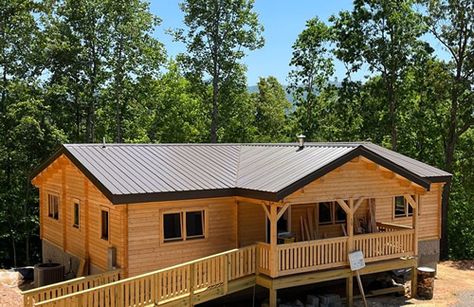 Assemble this 3-Bedroom, 2-Bath 1245 square foot log cabin kit in 8 days or less. – Project Small House Accessible Homes, Cabin Projects, Small House Kits, Diy Cabins, Farm Cabin, Nice Houses, House Kits, Diy Cabin, Cottage Plans