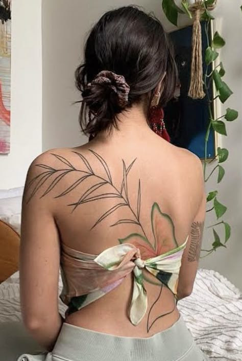 Jess Chen Tattoo, Mystical Tattoos For Women, Kelp Tattoo, Contemporary Tattoo, Aesthetic Tattoo Ideas, Mystical Tattoos, The Best Aesthetic, Full Back Tattoos, Design Tattoos