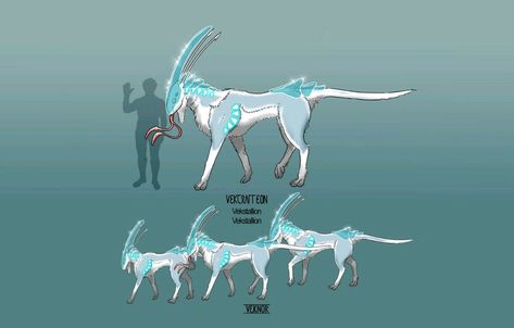 Species of vekia Fantasy Species, Alien Animals, Speculative Biology, Alien Species, Mythical Creatures Fantasy, Alien Concept, Alien Races, Alien Concept Art, Animal Species