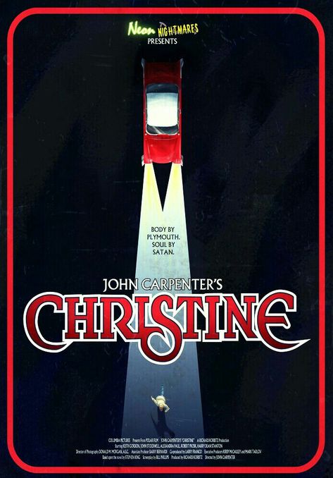 CHRISTINE Christine Movie Poster, Christine Car, Christine 1983, Hollywood Monsters, Graphic Composition, Stephen Kings, Plymouth Fury, Slasher Movies, The Munsters