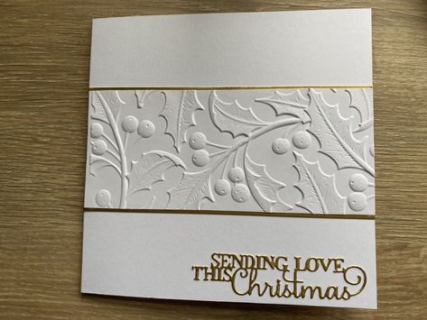 Clean And Simple Christmas Cards Handmade, White On White Cards Handmade, White Christmas Cards Ideas, Stampin Up White Christmas Cards, Christmas Embossing Folders, White Christmas Cards, Embossed Christmas Cards, Something Funny, Stamped Christmas Cards