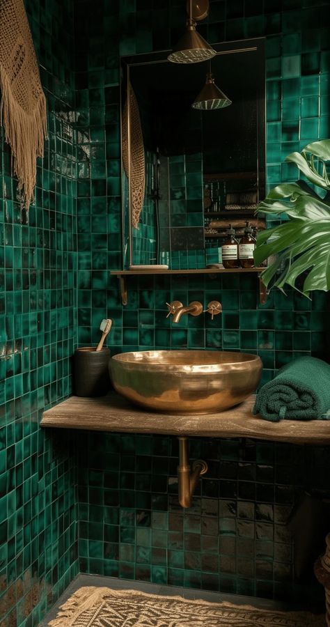 41 Eclectic 70s Bathroom Design Inspirations To Recreate The Look Vibey House, Relaxing Bathroom Ideas, Bathroom Funky, 70s Bathroom Decor, Bathroom Decor Ideas Black, Double Shower Curtain Rod, 70s Bathroom, Eclectic Bathroom Design, Funky Bathroom