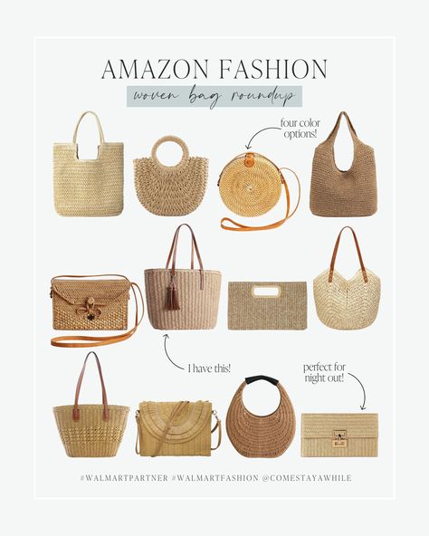 Woven bags are the perfect accessory for spring and summer! Super cute woven bags for beach vacation. Resort fashion for women.

Summer Fashion | Spring Accessories | Handbags | Purses | Clutches | Totes | Amazon Fashion

Follow comestayawhile for fearless DIY projects, neutral home decor, casual outfit inspo, makeup and skincare routine, lifestyle, parenting, and more.

Follow amandalovesamazon for home inspiration, fashion finds, and beauty items from Amazon. Summer Purses 2024, Summer Bags 2024, Bags For Beach, Routine Lifestyle, Inspo Makeup, Women Summer Fashion, Woven Bags, Summer Purses, Walmart Fashion