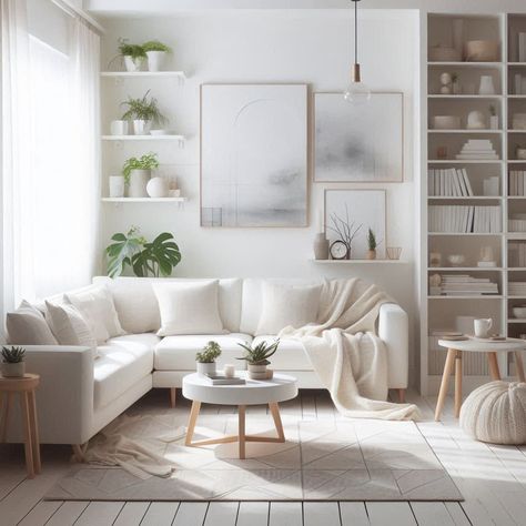 White Living Room Living Room White Sectional, White Flooring Living Room, White Tile Floor Living Room, White Floors Living Room, White Couch Living Room, White Living Room Ideas, White Walls Living Room, White Sofa Living Room, Tile Floor Living Room