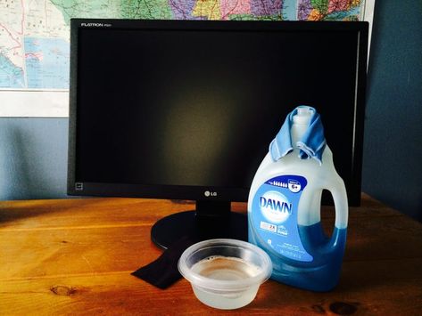 Clean your monitor or TV screen - CNET Tv Cleaner Flat Screen, Clean Tv Screen Flats, Tv Cleaner, Clean Computer Screen, How To Clean Computer, Outdoor Tv Screen, Clean Tv Screen, Tv Screen Cleaner, Dawn Dish Soap