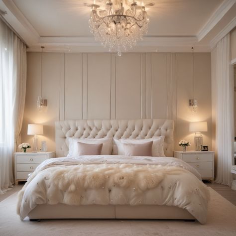 Gold And Beige Bedroom, Pakistani Bedroom, Elegant Bedroom Ideas Luxury, Lux Bedroom, Bedroom Ideas Luxury, Wallpaper Design For Bedroom, Fall Bedroom Ideas, Bedroom Furniture Layout, Luxe Bedroom