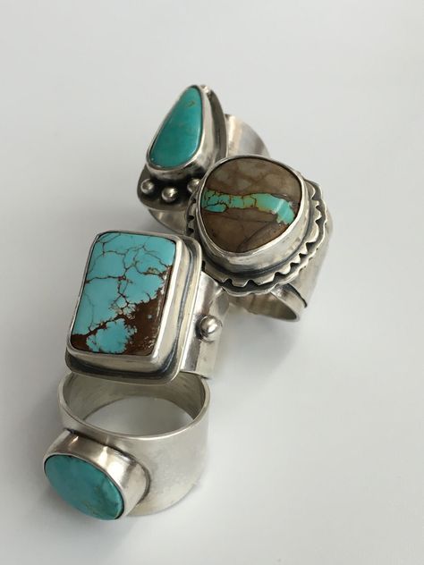 Balinese Jewelry, Turquoise Jewelry Outfit, Native American Turquoise Jewelry, Silver Rings With Stones, Turquoise Jewelry Native American, Ring Turquoise, Southwest Jewelry, Native American Turquoise, American Turquoise